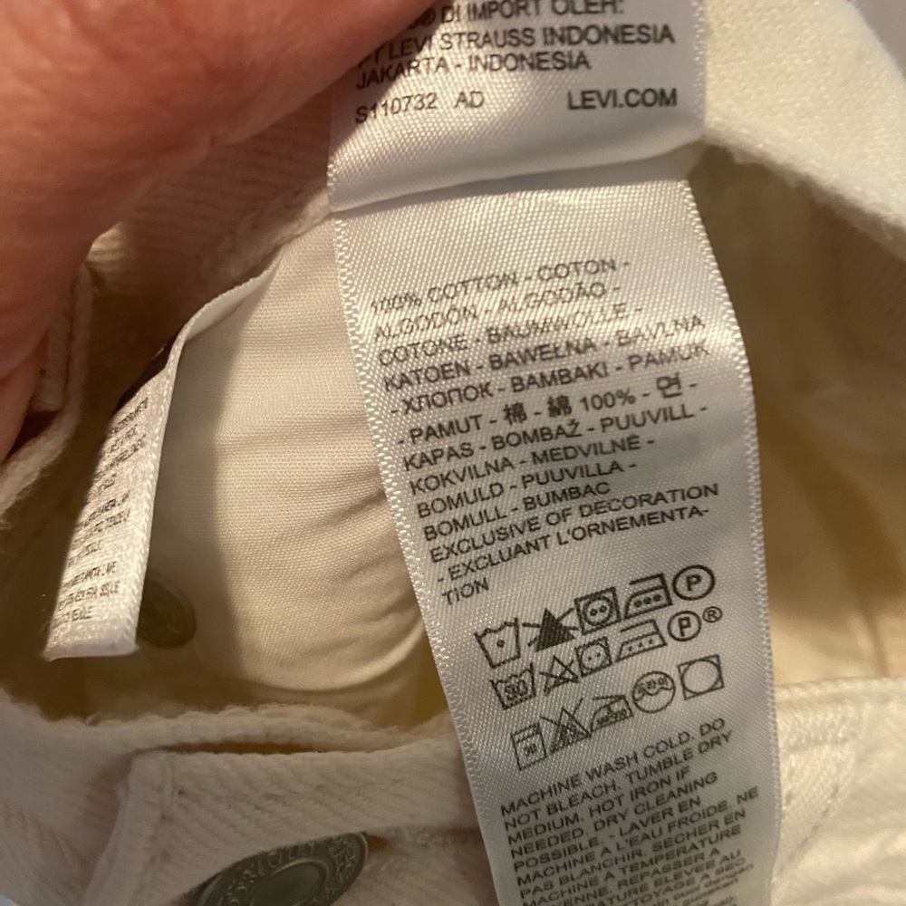 Levi’s ribcage wide leg off white jeans 25 inseam 27.25 - Picture 4 of 5